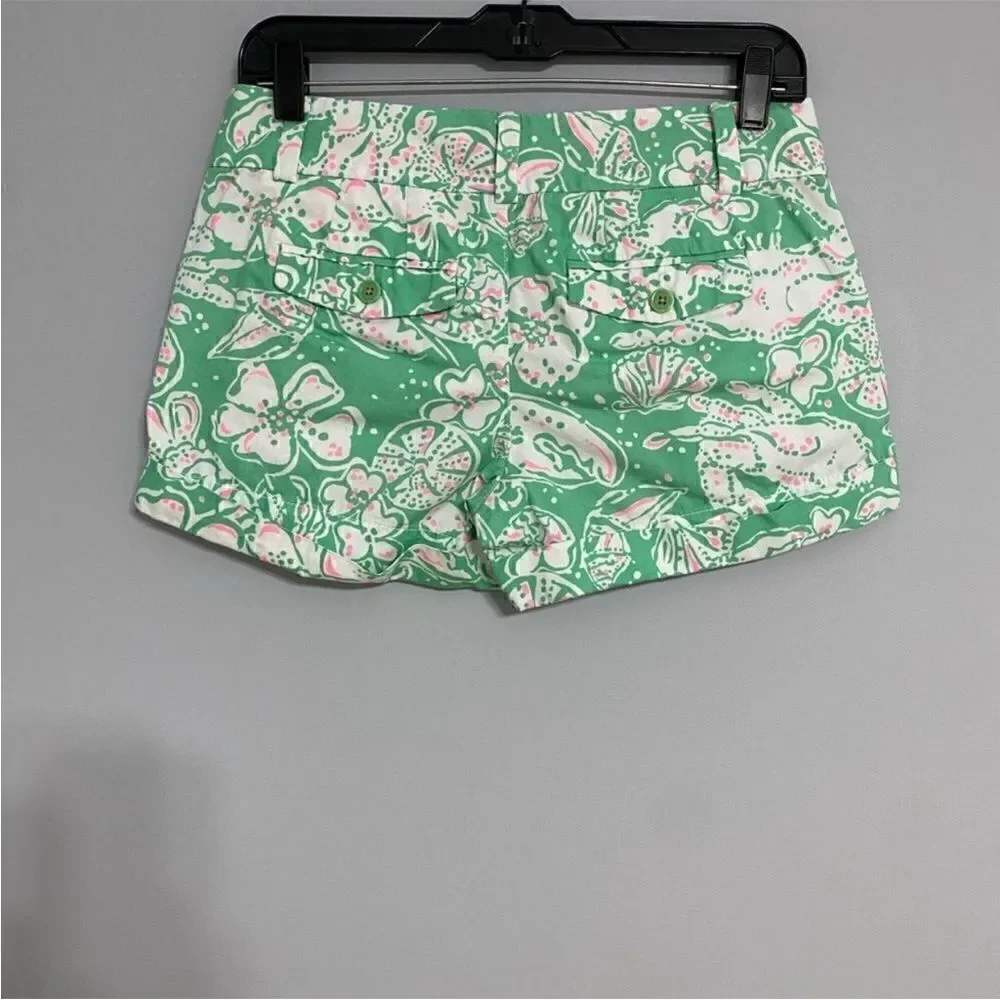 Lilly Pulitzer Barclay Green and Pink Short Women Size 0